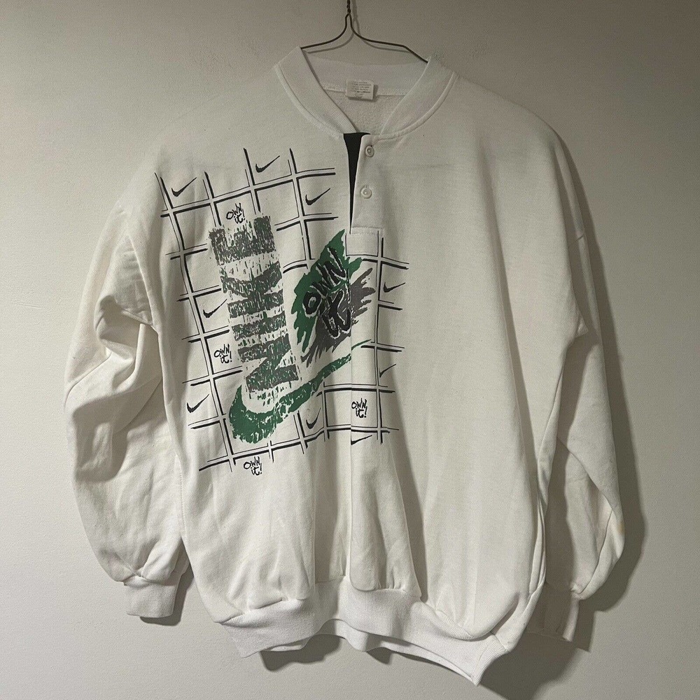 Vintage Nike Crew Neck Sweatshirt Own It Swoosh Pockets